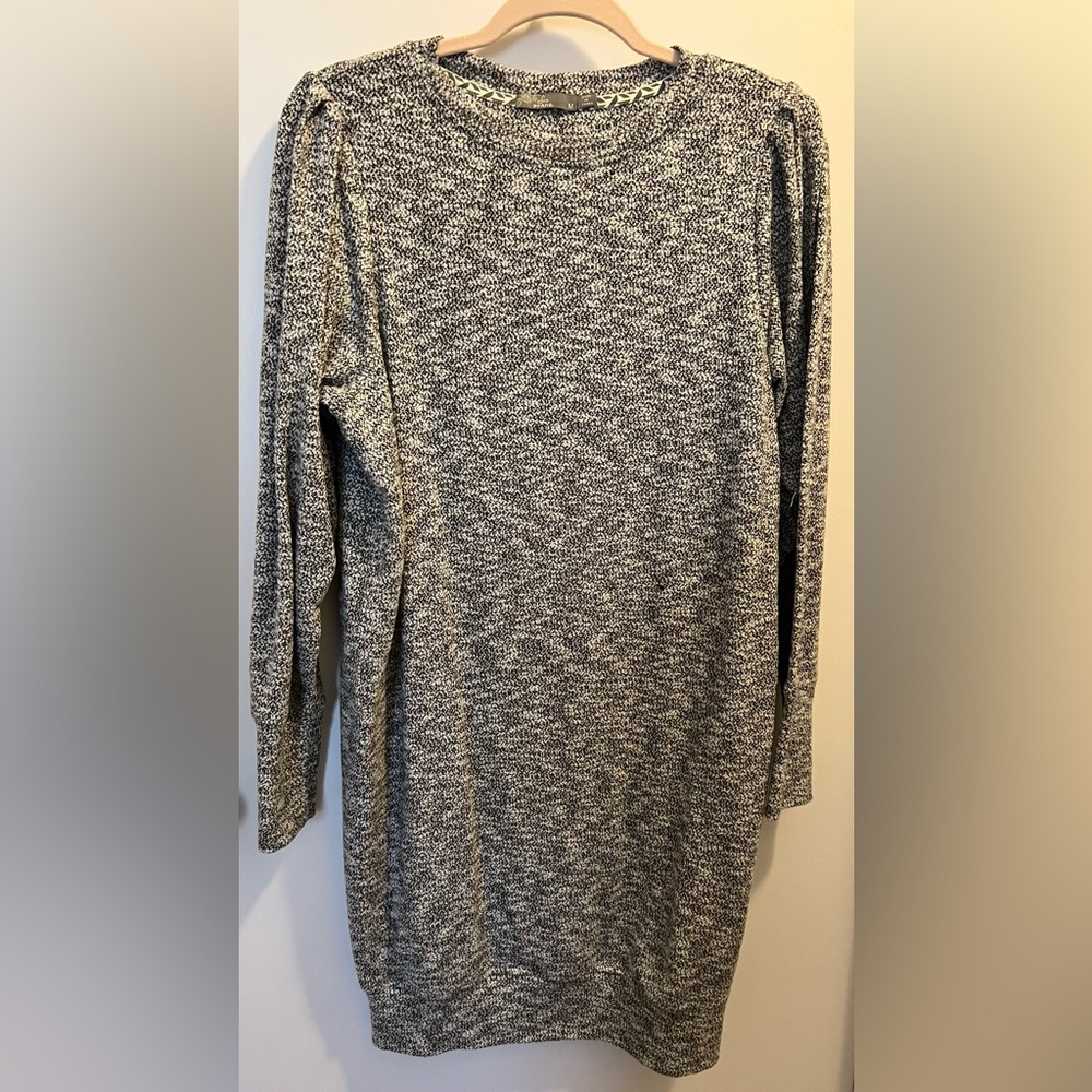 Cozy Gray Knit Sweater Dress Prana size m